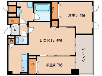 間取図 近鉄難波線・奈良線/新大宮駅 徒歩9分 2階 築3年