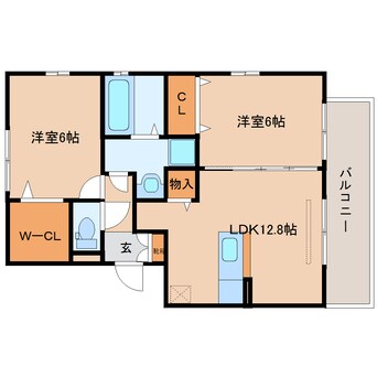 間取図 大和路線・関西本線/平城山駅 徒歩56分 3階 築16年