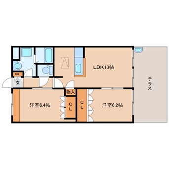 間取図 近鉄橿原線/尼ケ辻駅 徒歩13分 1階 築15年