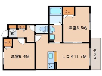 間取図 大和路線・関西本線/木津駅 徒歩21分 1階 築10年