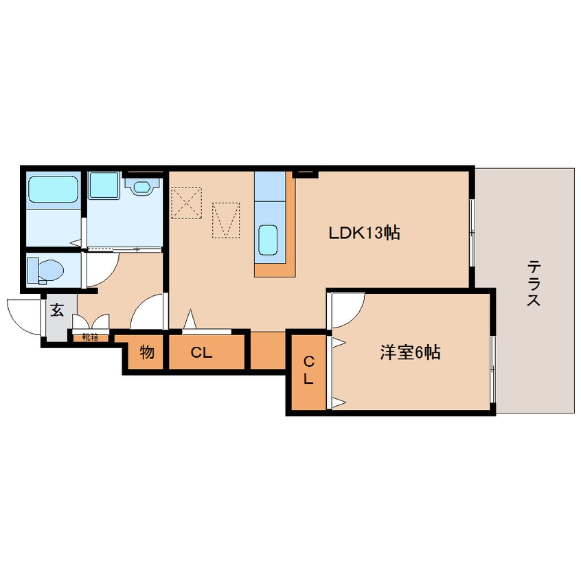 間取図 大和路線・関西本線/木津駅 徒歩14分 1階 築8年