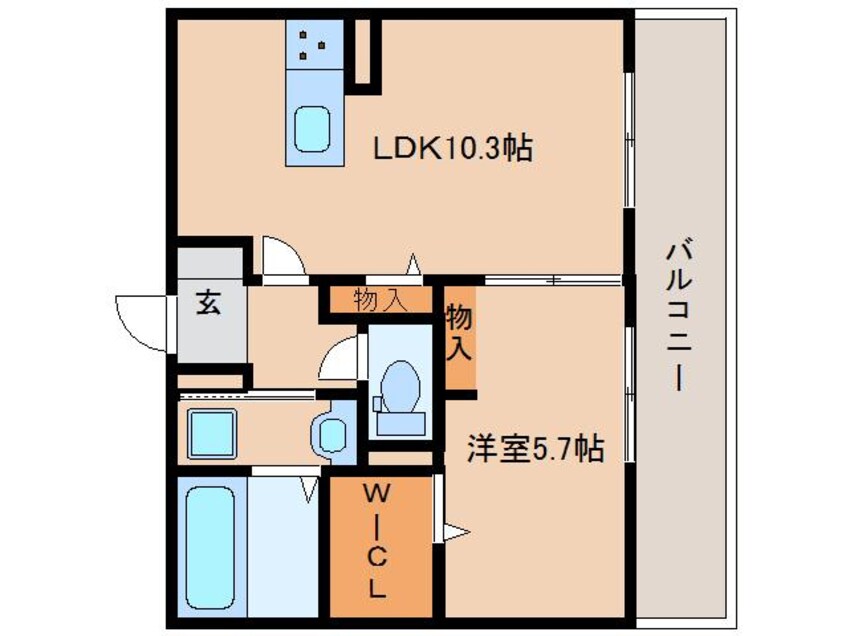 間取図 近鉄難波線・奈良線/新大宮駅 徒歩9分 2階 築2年