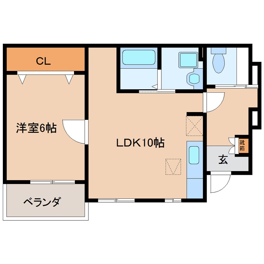 間取図 桜井線<万葉まほろば線>/京終駅 徒歩26分 1階 築2年