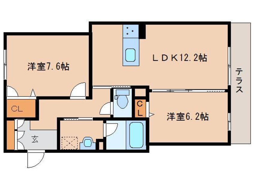 間取図 大和路線・関西本線/奈良駅 徒歩8分 1階 築3年