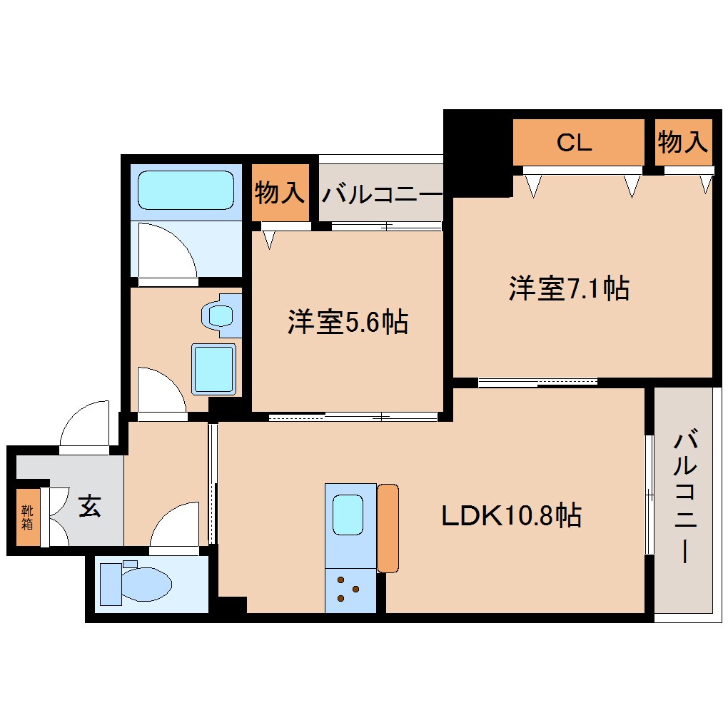 間取り図 大和路線・関西本線/奈良駅 徒歩5分 2階 築2年