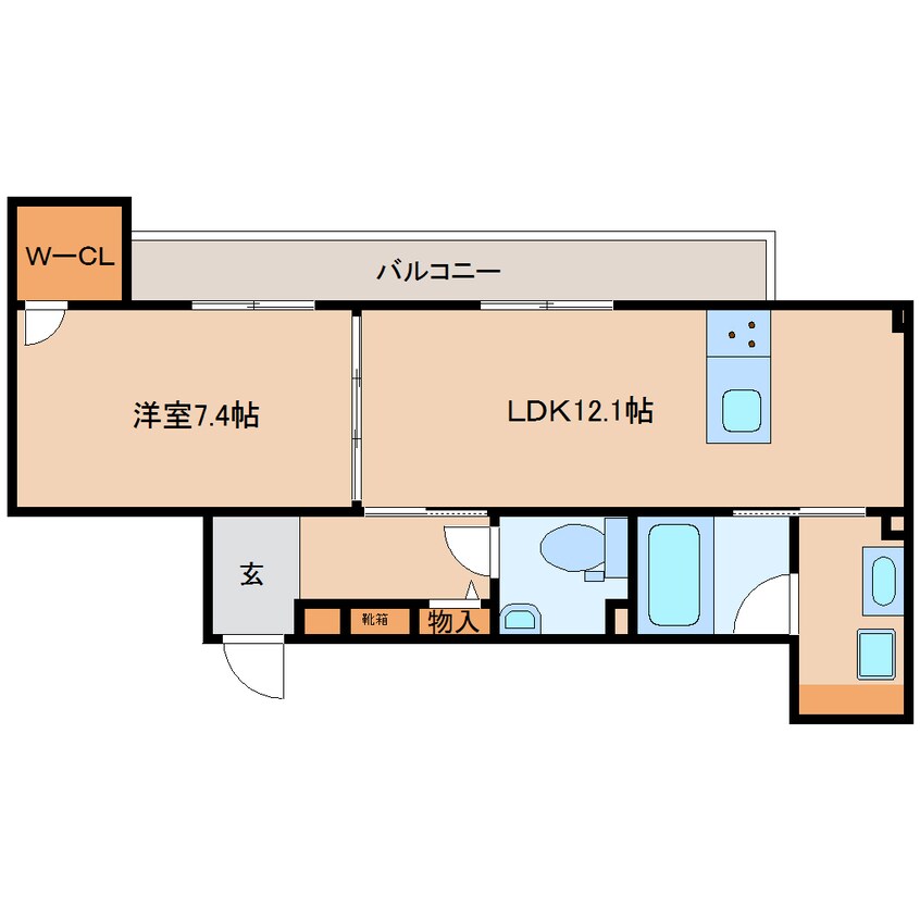 間取図 近鉄難波線・奈良線/近鉄奈良駅 徒歩11分 3階 築2年