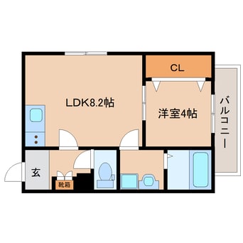 間取図 近鉄難波線・奈良線/近鉄奈良駅 徒歩2分 2階 築3年