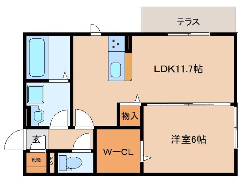 間取図 桜井線<万葉まほろば線>/京終駅 徒歩6分 2階 1年未満