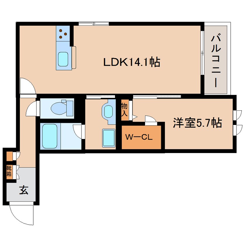 間取図 奈良線/奈良駅 徒歩7分 1階 築1年