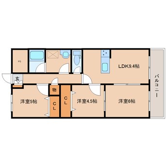 間取図 桜井線<万葉まほろば線>/京終駅 徒歩17分 1階 建築中