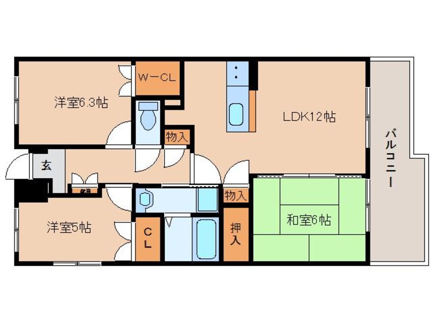 間取図 大和路線・関西本線/木津駅 バス9分州見台7丁目東下車:停歩5分 2階 築25年