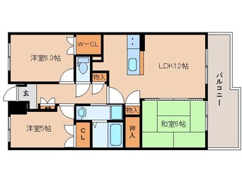 間取図 大和路線・関西本線/木津駅 バス9分州見台7丁目東下車:停歩5分 3階 築25年