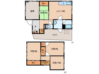 間取図 桜井線<万葉まほろば線>/京終駅 徒歩7分 1階 築44年