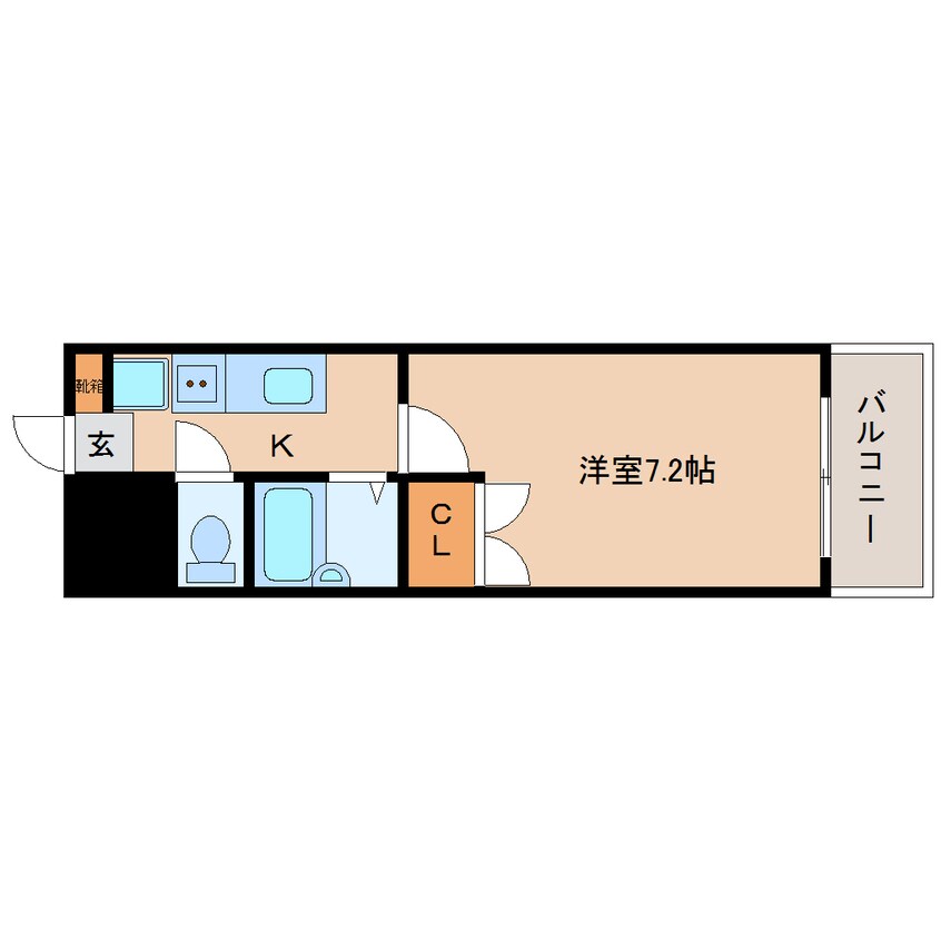 間取図 近鉄難波線・奈良線/近鉄奈良駅 徒歩6分 2階 築27年