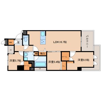 間取図 奈良線/奈良駅 徒歩4分 2階 1年未満