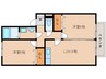 近鉄難波線・奈良線/新大宮駅 徒歩25分 2階 築22年 2LDKの間取り