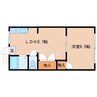近鉄橿原線/尼ケ辻駅 徒歩18分 2階 築42年 1LDKの間取り