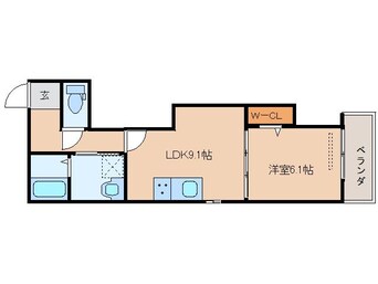 間取図 近鉄京都線/新大宮駅 徒歩18分 2階 築2年