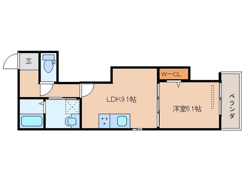間取図 近鉄京都線/新大宮駅 徒歩18分 2階 築2年