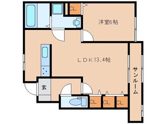 間取図 大和路線・関西本線/木津駅 徒歩14分 1階 築5年