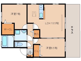 間取図 近鉄橿原線/尼ケ辻駅 徒歩15分 1階 築17年