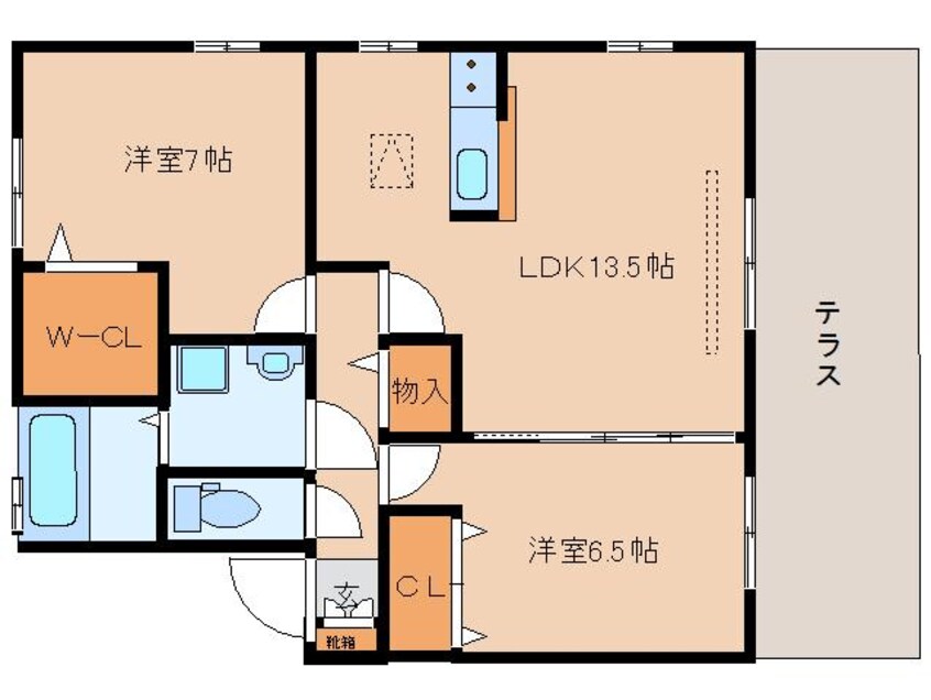 間取図 近鉄橿原線/尼ケ辻駅 徒歩15分 1階 築17年
