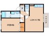近鉄橿原線/尼ケ辻駅 徒歩7分 2階 築19年 1LDKの間取り