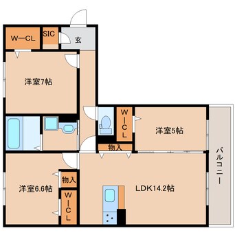間取図 奈良線/奈良駅 徒歩19分 2階 1年未満