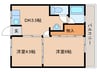奈良線/木津駅 徒歩19分 2階 築44年 2DKの間取り