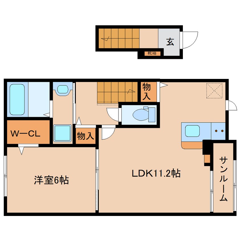 間取図 桜井線<万葉まほろば線>/京終駅 徒歩9分 2階 建築中