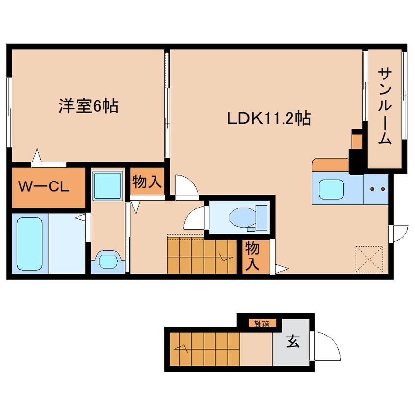 間取図 桜井線<万葉まほろば線>/京終駅 徒歩9分 2階 建築中