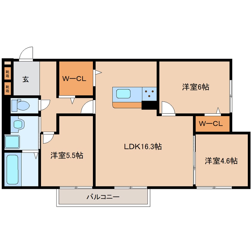 間取図 奈良線/奈良駅 徒歩9分 1階 1年未満