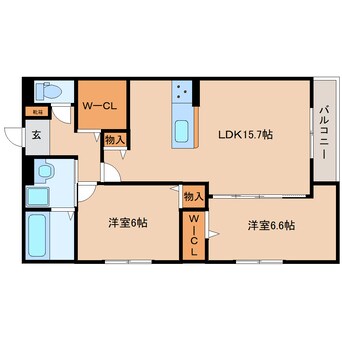 間取図 奈良線/奈良駅 徒歩9分 2階 1年未満