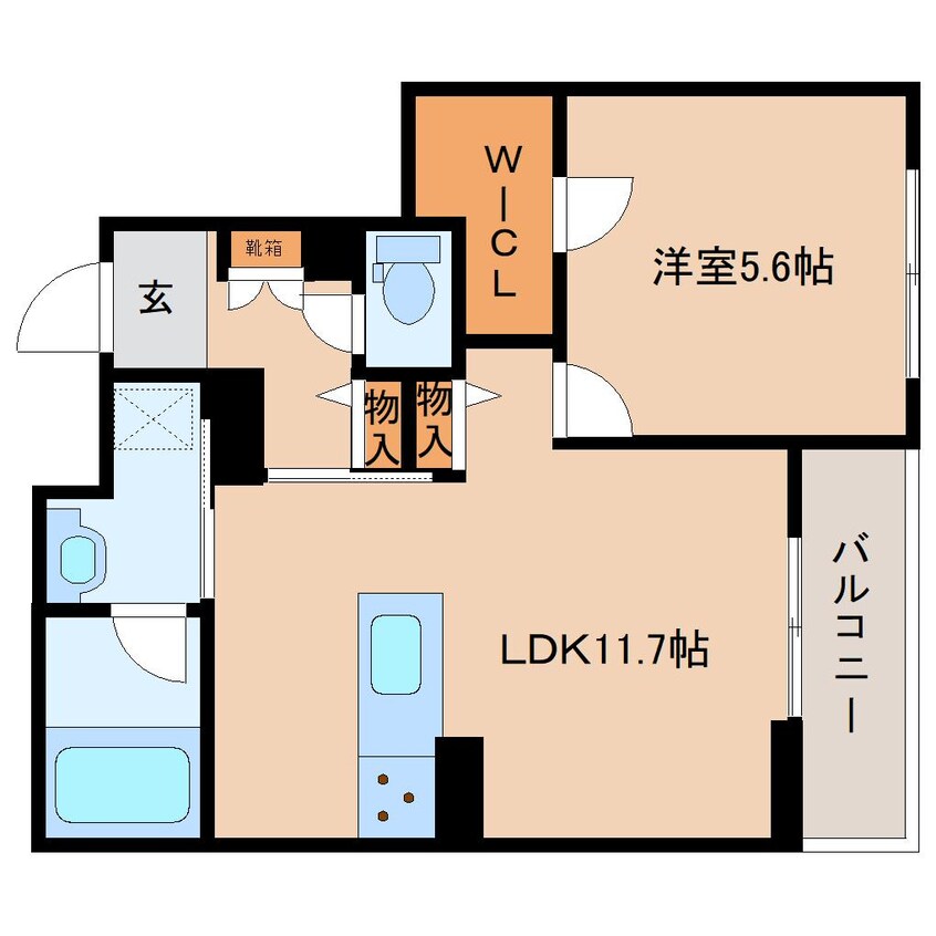 間取図 近鉄難波線・奈良線/新大宮駅 徒歩4分 2階 建築中