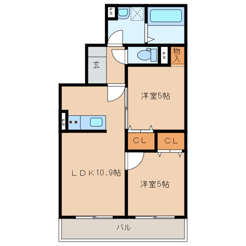 間取図 宮崎交通バス(小林市)/上町 徒歩3分 5階 築7年