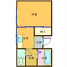 ラペックス堤 1Kの間取り