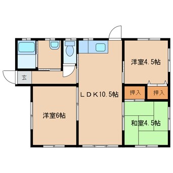 間取図 横道貸家