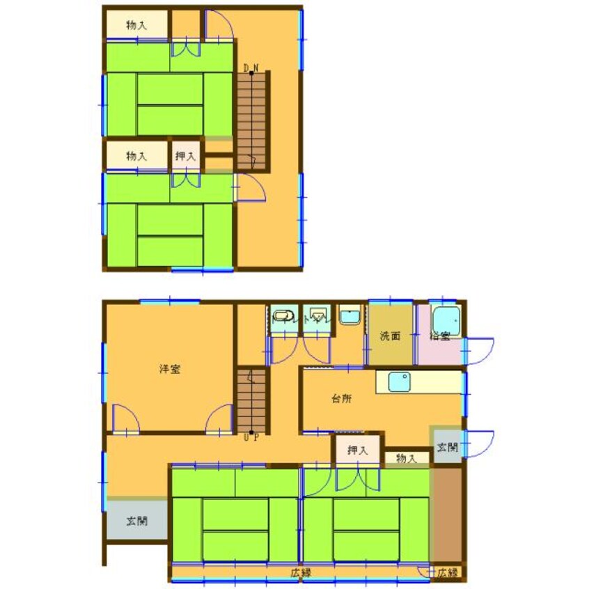 間取図 濱田貸家（2階建）