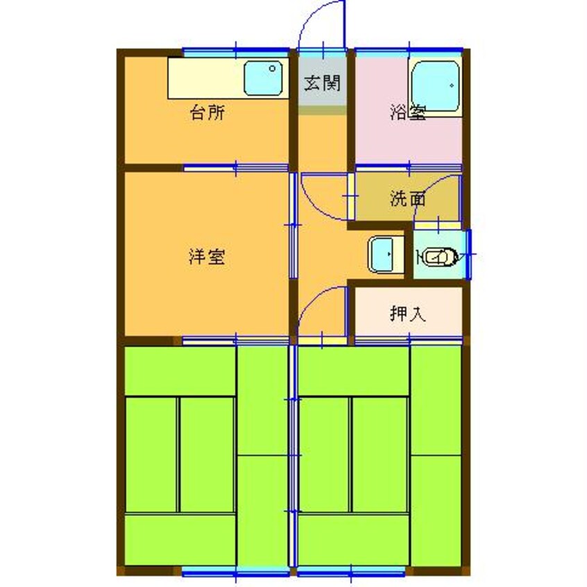 間取図 吉都線<えびの高原線>/高原駅 徒歩10分 1階 築41年