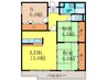 カルム千里山土井Ａ棟 2LDK+Sの間取り