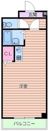 プチフラット千里山 1Rの間取り