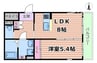 リッシュテーレ 1LDKの間取り