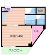 レインボーハイムⅡ 1Kの間取り