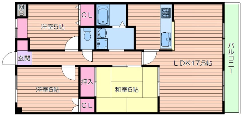 間取図 グリーンハイム上山手Ⅱ
