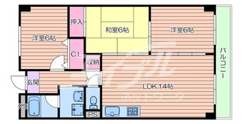 間取図 阪急千里線/関大前駅 徒歩19分 6階 築32年