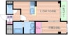 グランウッド南吹田 1LDKの間取り