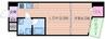 ルクレ江坂 1LDKの間取り