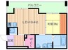 ロハス江坂 1DKの間取り