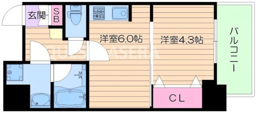 間取図 Ｓ－ＲＥＳＩＤＥＮＣＥ江坂