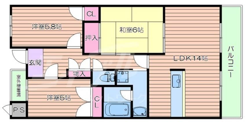 間取図 シャトレ上山手
